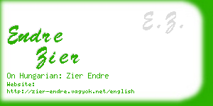 endre zier business card